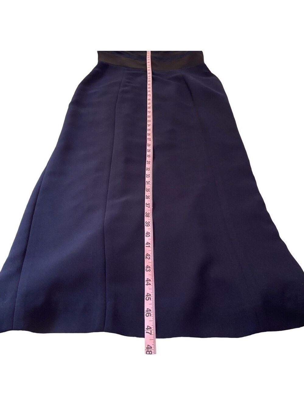 Jones New York Evening Navy Maxi Dress Size 10 Satin Band Classic Elegant - Picture 11 of 16